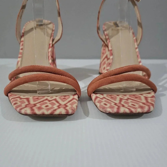 NEW Sam Edelman Kia Heel Womens 10.5 Terracotta Pink Suede Strappy Sandal Aztec - Picture 6 of 13